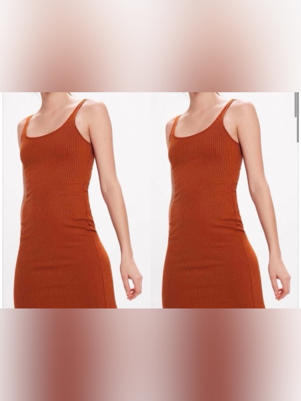 NWT Urban Outfitters Rust Ribbed Scoop Neck Maxi Dress - Medium